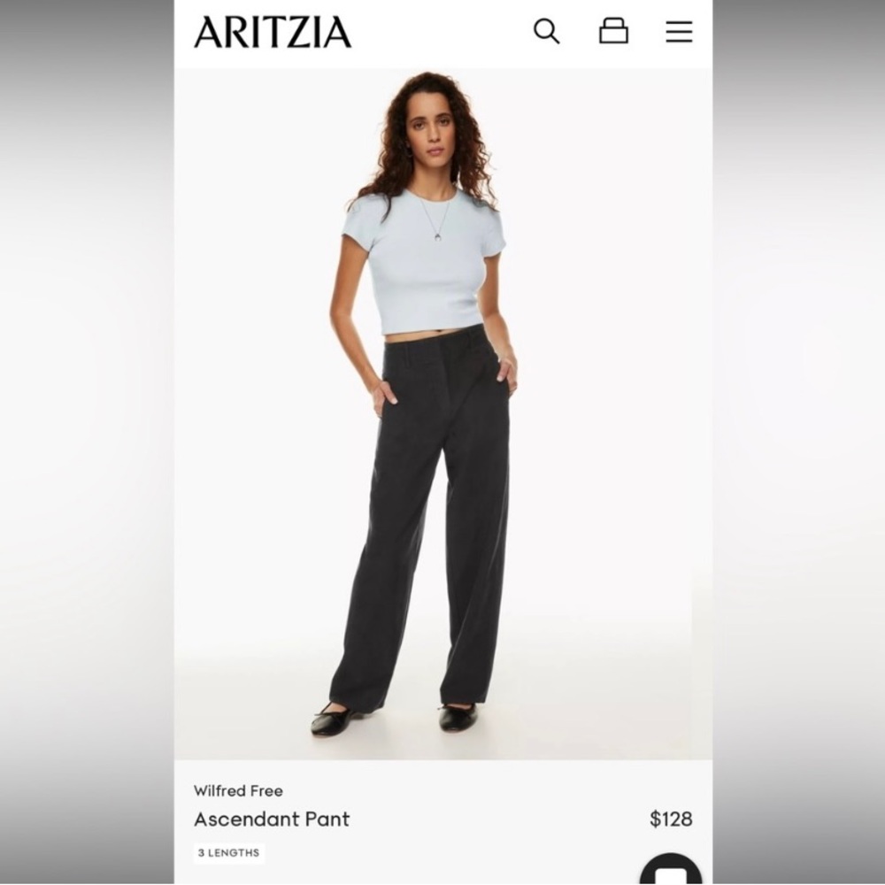 Wilfred Free Aritzia Ascendant Pant in Black-Size 6